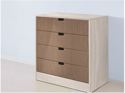 Бриз МДФ Комод (Квадрат/ Ясень шимо светлый/Шоколад)