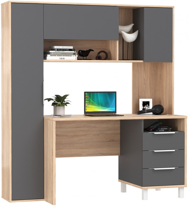 компьютерный стол Комфорт 12.95N, дуб сонома/тёмно-серый