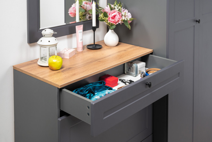 Остин Прихожая 59, серый графит/дуб крафт золотой