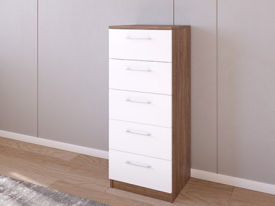 Комод 02/23 45х40х110 Морское Дерево Винтаж/Белый