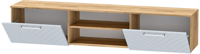 Тумба-2 под ТВ подвесная "Иннэс-7", Крафт золотой/Монблан Р-826