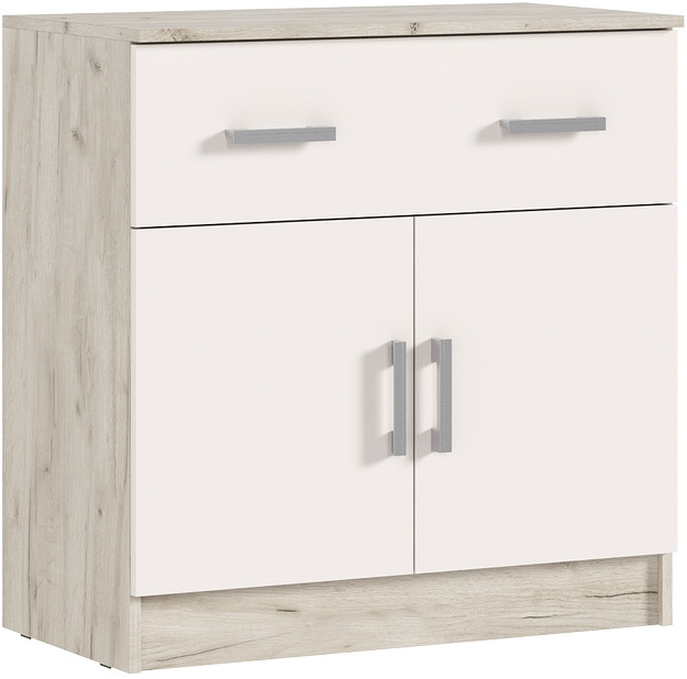 Комод Басямиф 1 ящик 2 двери, Крафт серый/Кашемир