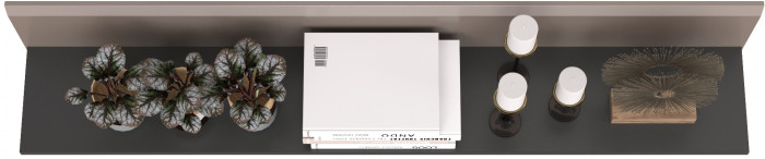 Сидней 16.486 Полка открытая, цвет антрацит/МДФ веллюто капучино, ШхГхВ 129,9х21,6х24 см.