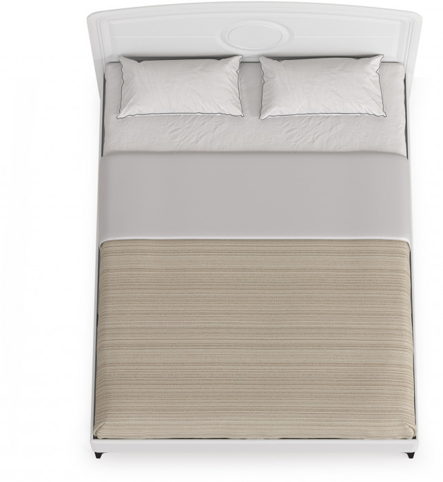 Валенсия Спальня 11.36.01 Кровать + ортопед, цвет ЛДСП белый шагрень/МДФ белый шагрень, ШхГхВ 169,7х204х115,3 см., сп. м. 1600х2000 мм, б/м