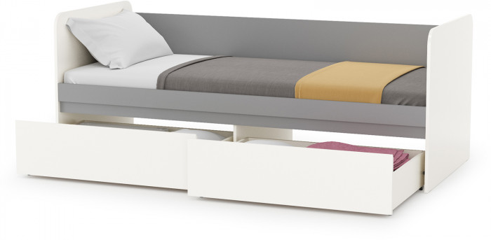 Торонто 11.39 Кровать, белый шагрень/стальной серый