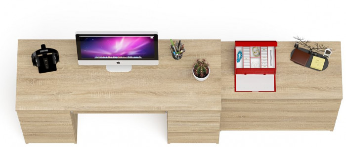 Мори компьютерный стол МС-2 + Комод МК800.1, дуб сонома