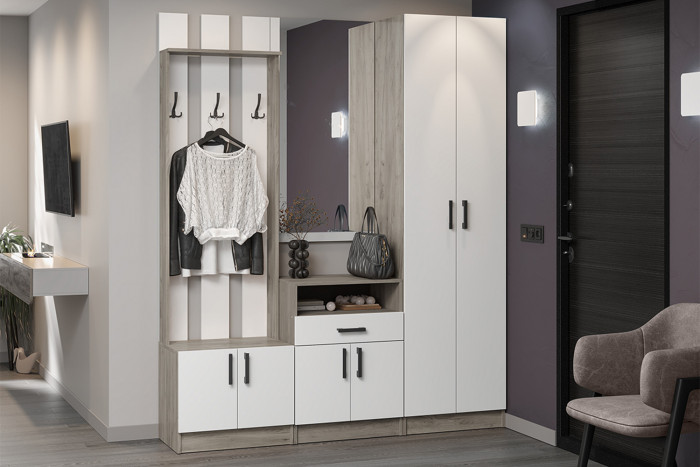 Зеркало навесное Вега 3Н, Белый