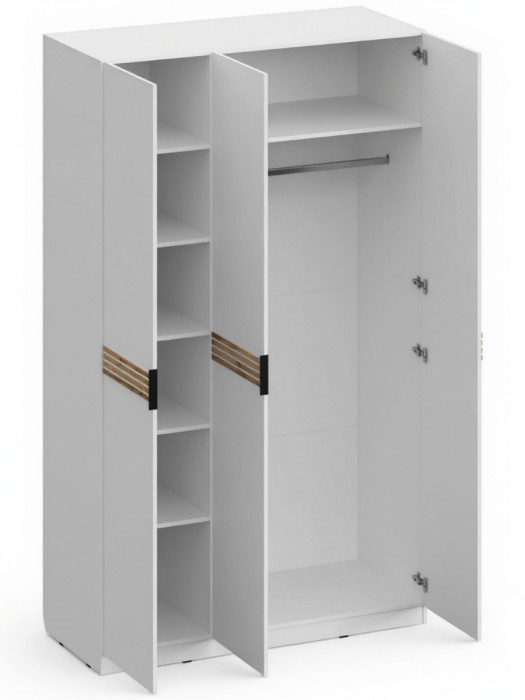 Шкаф 3-х створчатый ШК-4101, Белый/Профиль МДФ Дуб вотан