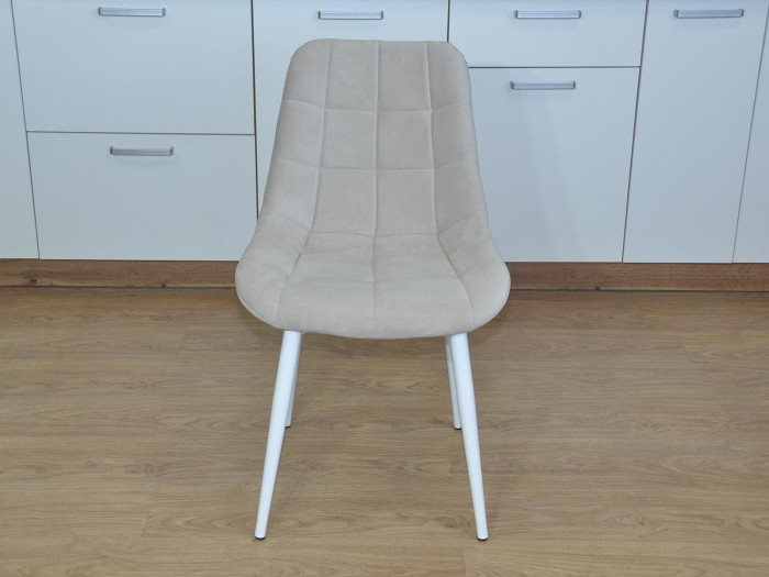 Стул Р / белый /велюр бежевый