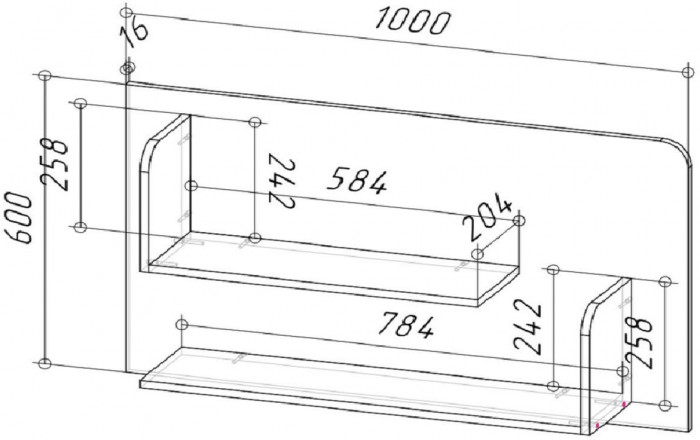Дастин Полка навесная Дуб Крафт золотой / Белая Аляска / Желтый шафран