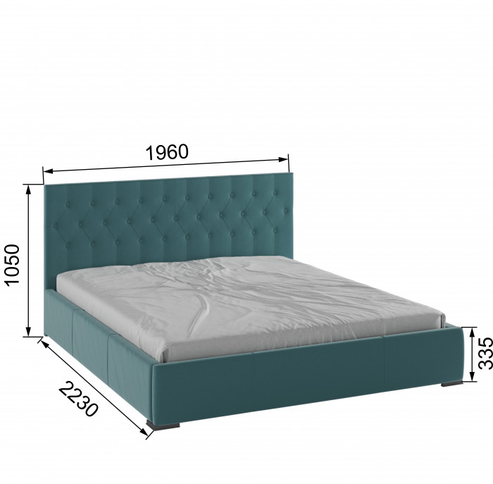 Октавия Кровать интерьерная 180 бирюза ромб, ПМ