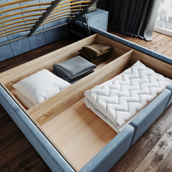 Рио Кровать интерьерная 160 светло-голубой квадрат, ПМ