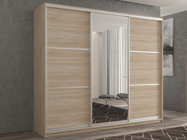 Шкаф-купе Кааппи 2 Сонома Светлый 180х45х230 см