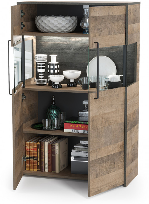 Трувор 13.306 Комод с витриной, дуб гранж песочный/интра