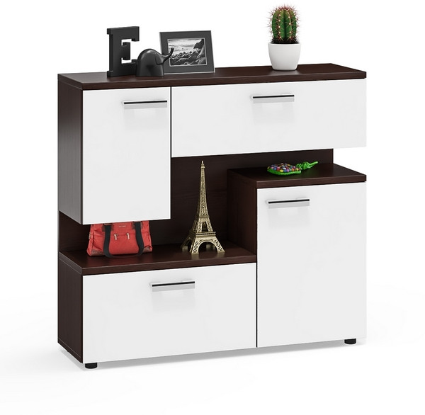 Тумба ТВ С-МД-С1-1000, венге/белый шагрень