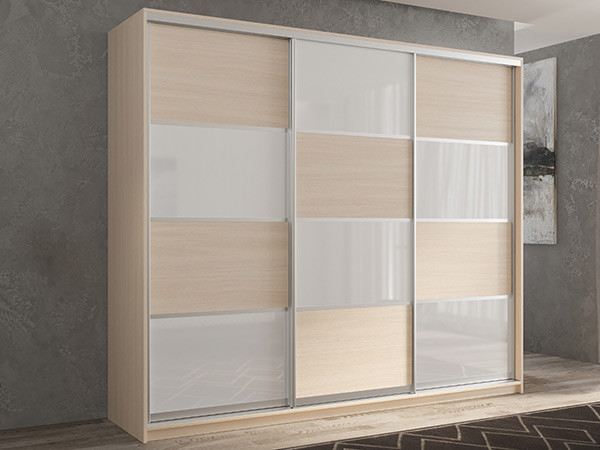 Шкаф-купе Кааппи 14 Дуб молочный 240х45х230 см