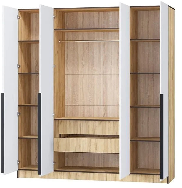 Шкаф Авангард 2000, Белый древесный/Дуб крафт золотой