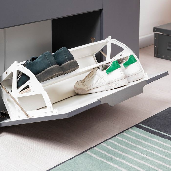 Октава Прихожая 32, цвет серый графит/дуб крафт золотой/фасады МДФ серый графит, ШхГхВ 194,2х35,4х197,6 см., универсальная сборка