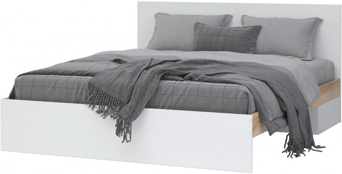 Юкки КР-1600 Кровать 160*200 Дуб делано/Белый