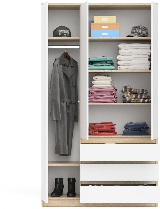 Мори Шкаф МШ1200.1, дуб сонома/белый