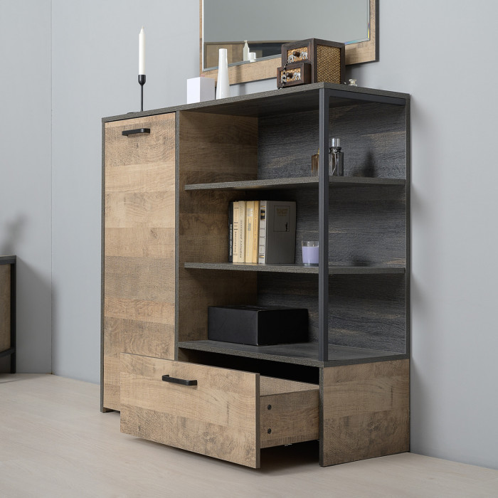 Трувор 13.151.01 Стеллаж + 13.307.01 Комод, дуб гранж песочный/интра