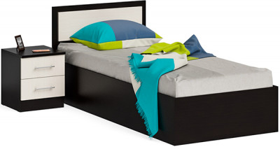 Фиеста Кровать 0900 + тумба, венге/дуб лоредо