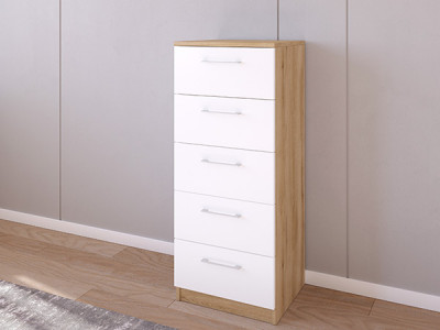 Комод 02/23 45х40х110 Эвок Прибрежный/Белый