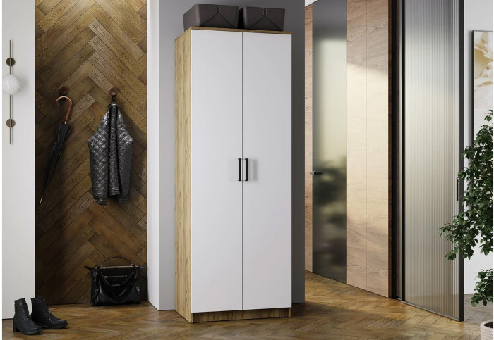 Шкаф двухстворчатый "Евро" ШК-01 крафт/белый