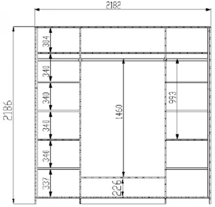 Шкаф для одежды четырехдверный "Тиволи" - Латте (лак)