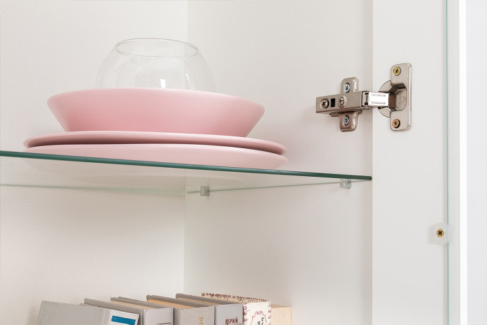 Валенсия Гостиная № 115, ЛДСП белый шагрень/МДФ белый шагрень