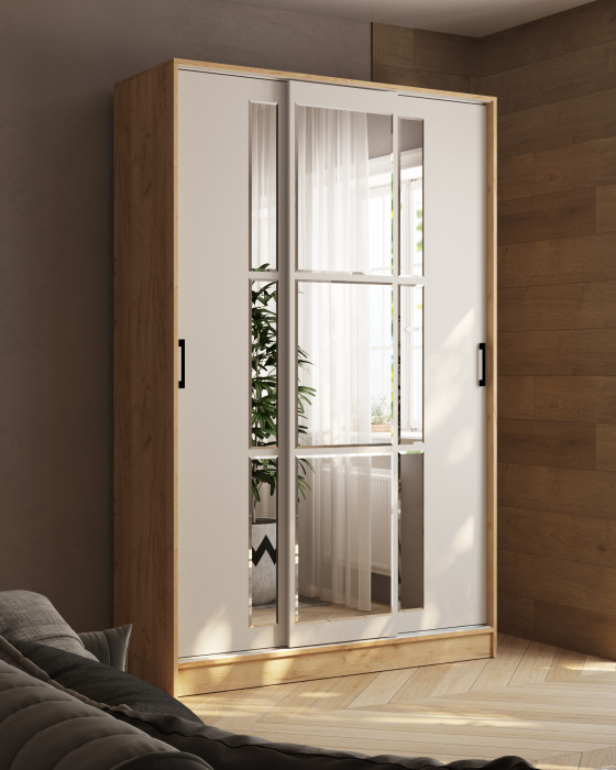 Шкаф-купе Стиль-2 1400, Дуб крафт золотой/Кашемир