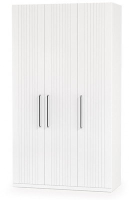 Валенсия Спальня 13.12 Шкаф комбинированный, цвет ЛДСП белый шагрень/МДФ белый шагрень, ШхГхВ 126х54,1х225,3 см., универсальная сборка, зеркало внутри