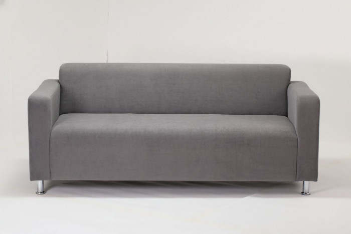 Диван прямой Томи, 200 см, велюр, серый графит