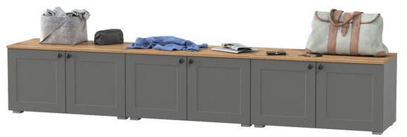 Остин 13.257 Тумба + 13.257 Тумба + 13.257 Тумба, серый графит/дуб крафт золотой