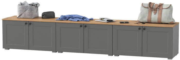 Остин 13.257 Тумба + 13.257 Тумба + 13.257 Тумба, серый графит/дуб крафт золотой