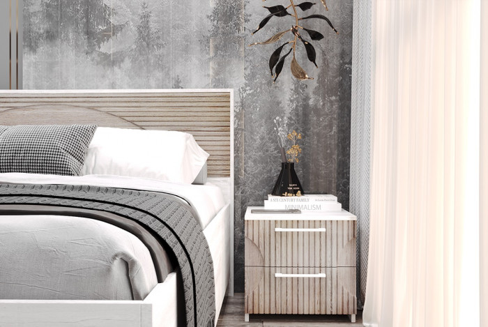 Модульная спальня "Монтале" - Бетон пайн светлый/Астана роузвуд