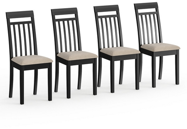 Четыре стула Мебель--24 Гольф-11 разборных, цвет венге, обивка ткань велюр капучино 25, ШхГхВ 40х40х100 см., от пола до верха сиденья 47 см.