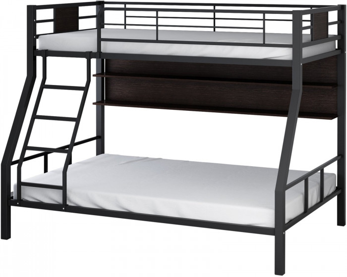 Двухъярусная кровать Гранада-1П (Серый, Дуб молочный)