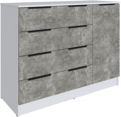 Комод для спальни Мадрид (1,2), Белый/Ателье светлое