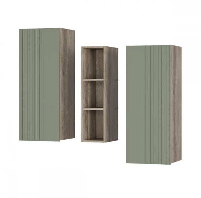 "Олива" ШКН-01 шкаф навесной Дуб каньон/МФ12 Эвкалипт софт