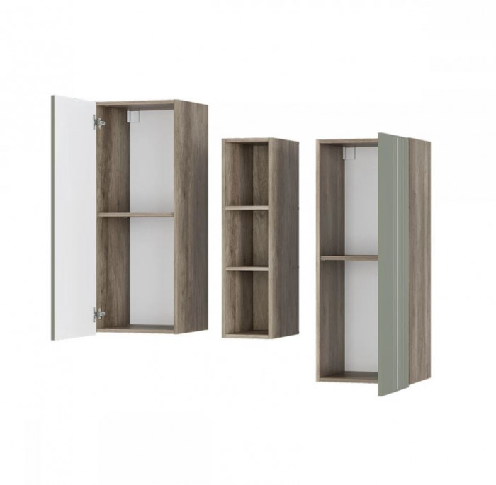 "Олива" ШКН-01 шкаф навесной Дуб каньон/МФ12 Эвкалипт софт