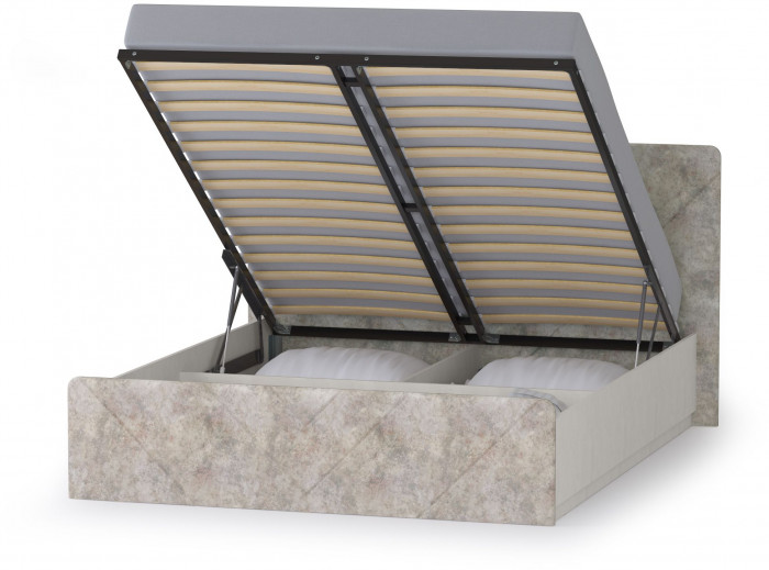 Амели Кровать 11.31 + подъёмный ортопед, цвет шёлковый камень/бетон чикаго беж, ШхГхВ 181,4х205,2х104,3 см., сп. м. 1600х2000 мм., б/м