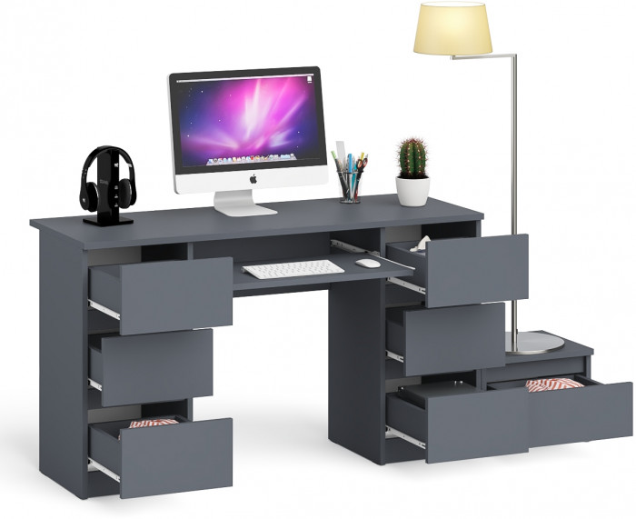 Мори Стол компьютерный МС-2 + Тумба ТМП400.1, цвет графит, ШхГхВ 175,8х50х76,6 см., универсальная сборка