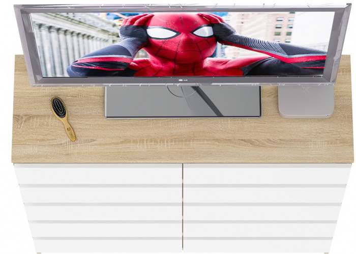 Мори Комод МК1200.10, дуб сонома/белый