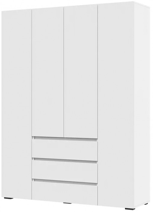 Хелен ШК 05 Шкаф 4х створчатый с ящиками (1600х2080х460) белый/белый