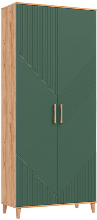 Модульная прихожая Ирис, Крафт золотой/Браш мени грин