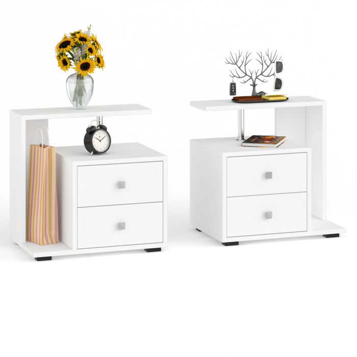 Камелия Кровать с ящиками 1600 + две тумбы, белый