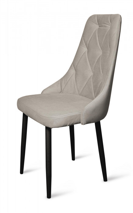 Стул "Граф" черный матовый Томми 08 серый