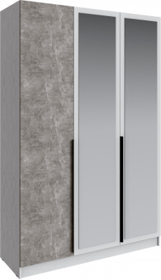 Шкаф Мадрид (1,5) с зеркалом, Белый/Ателье светлое