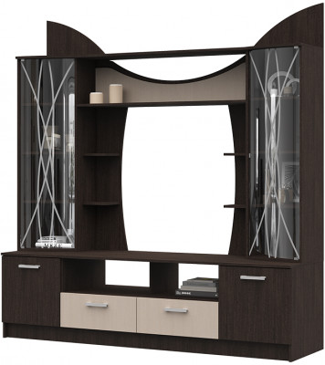 Гостиная ОЛЬБИЯ центральная секция венге/белфорт